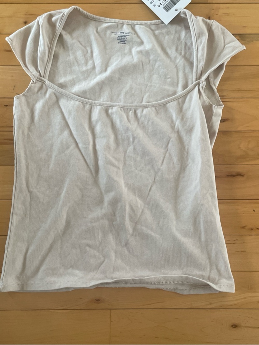 Brandy Melville cream/tan Scoop Neck Cap Sleeve Tank